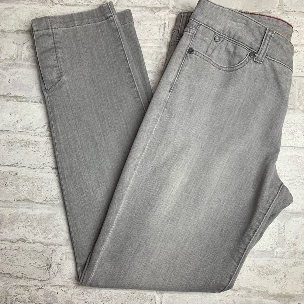 Talbots Signature Ankle Jeans Grey Slim Straight Button Legs EUC 8😍